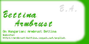 bettina armbrust business card